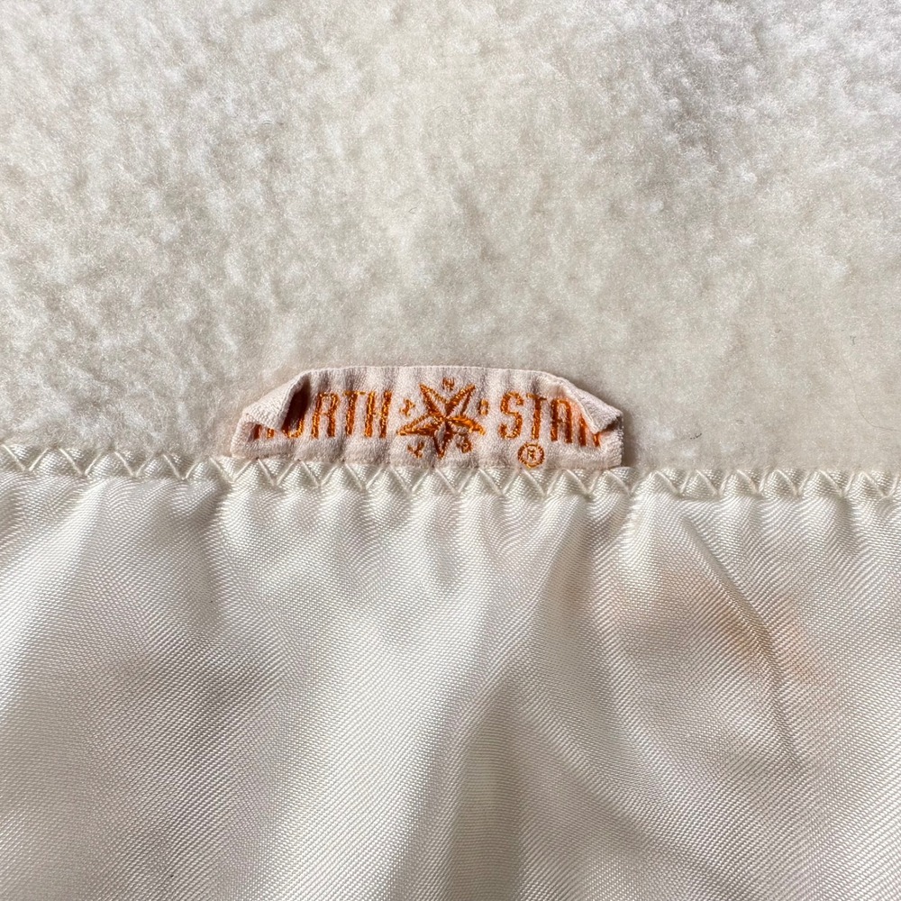 North Star Baby Blanket Satin Trim‎ Ivory Thermal Crib 39x54 Soft USA